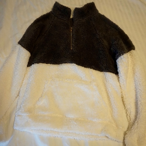 Shein Sweaters - Sherpa Quarter Zip